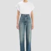 Alina stretchjeans in versleten blauwe was