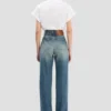 Alina stretchjeans in versleten blauwe was