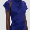 Asymmetrische jurk met twist in helder indigo Asymmetrische jurk met twist in helder indigo