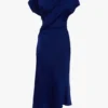 Asymmetrische jurk met twist in helder indigo Asymmetrische jurk met twist in helder indigo