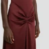 Blaire midi-jurk in cinnabar rood Blaire midi-jurk in cinnabar rood