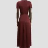 Blaire midi-jurk in cinnabar rood Blaire midi-jurk in cinnabar rood