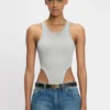 Bodysuit met hoge beenuitsnijding in grijs gemêleerd