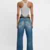 Bodysuit met hoge beenuitsnijding in grijs gemêleerd