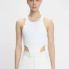 Bodysuit met hoge beenuitsnijding in wit