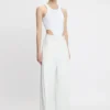 Bodysuit met hoge beenuitsnijding in wit