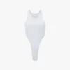 Bodysuit met hoge beenuitsnijding in wit