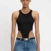Bodysuit met hoge beenuitsnijding in zwart