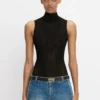 Bodysuit met hoge hals in zwart