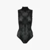 Bodysuit met hoge hals in zwart