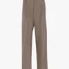 Broek met plooien in de taille in de kleur Limestone