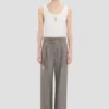 Broek met plooien in de taille in nikkel Broek met plooien in de taille in nikkel