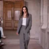 Broek met plooien in de taille in nikkel Broek met plooien in de taille in nikkel