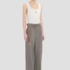 Broek met plooien in de taille in nikkel Broek met plooien in de taille in nikkel