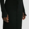 Button midi-rok in zwart