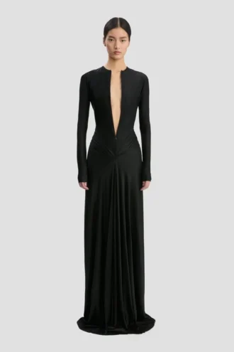 Cut-out jurk in zwart