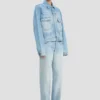 Denim truckerjack in heritage blauw