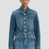 Denimjas in middenblauwe wassing