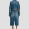 Denimjas in middenblauwe wassing