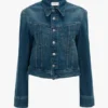 Denimjas in middenblauwe wassing