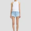 Distressed shorts in lichtblauwe wassing