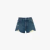 Distressed shorts in mid blue wash Distressed shorts in mid blue wash