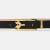 Dorian-riem met gesp in zwart glad leer Dorian-riem met gesp in zwart glad leer
