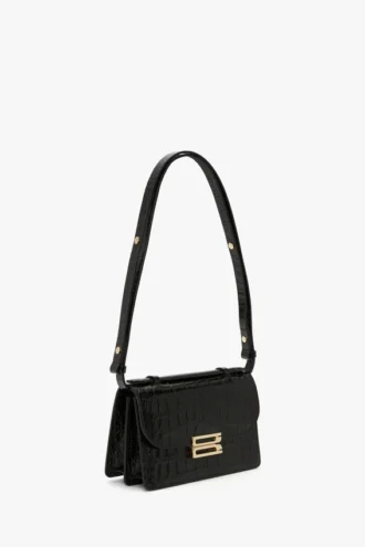Dorian-tas small in zwart leer met reliëf