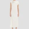 Drape midi-jurk in ivoor Drape midi-jurk in ivoor