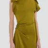 Drape midi-jurk in mosgroen Drape midi-jurk in mosgroen
