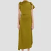 Drape midi-jurk in mosgroen Drape midi-jurk in mosgroen