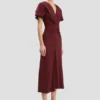 Eve midi-jurk in bordeaux Eve midi-jurk in bordeaux