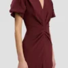 Eve midi-jurk in bordeaux Eve midi-jurk in bordeaux