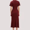 Eve midi-jurk in bordeaux Eve midi-jurk in bordeaux
