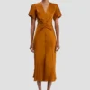 Eve midi-jurk in brons Eve midi-jurk in brons