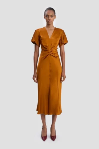 Eve midi-jurk in brons