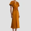 Eve midi-jurk in brons Eve midi-jurk in brons