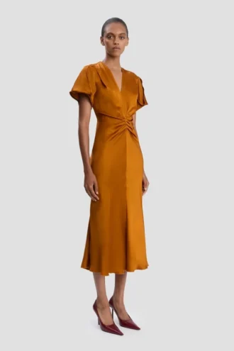 Eve midi-jurk in brons