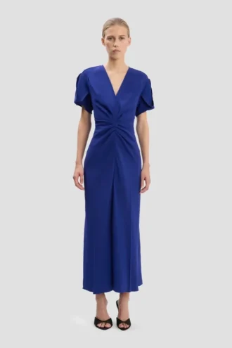 Eve midi-jurk in helder indigo