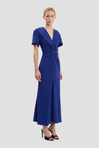 Eve midi-jurk in helder indigo