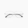 Fijne optische bril met dubbele brug in palladium