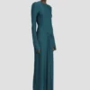 Frances midi-jurk in donkerblauwgroen Frances midi-jurk in donkerblauwgroen