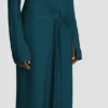 Frances midi-jurk in donkerblauwgroen Frances midi-jurk in donkerblauwgroen