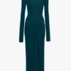 Frances midi-jurk in donkerblauwgroen Frances midi-jurk in donkerblauwgroen