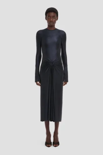 Frances midi-jurk in marineblauw Frances midi-jurk in marineblauw