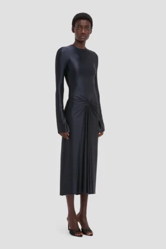Frances midi-jurk in marineblauw Frances midi-jurk in marineblauw