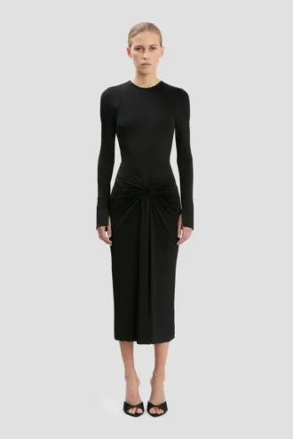 Frances midi-jurk in zwart Frances midi-jurk in zwart