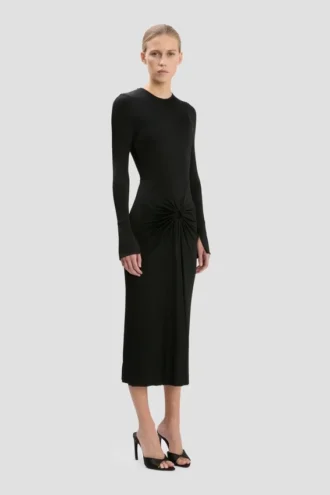 Frances midi-jurk in zwart Frances midi-jurk in zwart