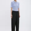 Frill-poloshirt in wolkenblauw