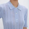 Frill-poloshirt in wolkenblauw